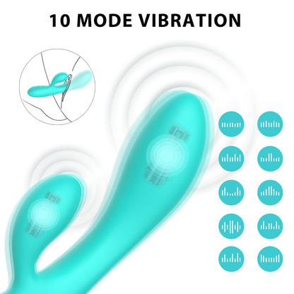 Wholesale Adult Sexual 10 Mode Rabbit Dual Vibrator Sex Toys For Woman Rose