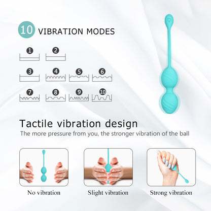 CASSIE-Sex Toy 10 Mode Touching Control Kegel Exercise Weights Silicone Kegel Ball For Women