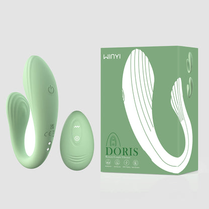 Doris-OEM Remote Control C Shape Couple Egg Vibrator-Matcha