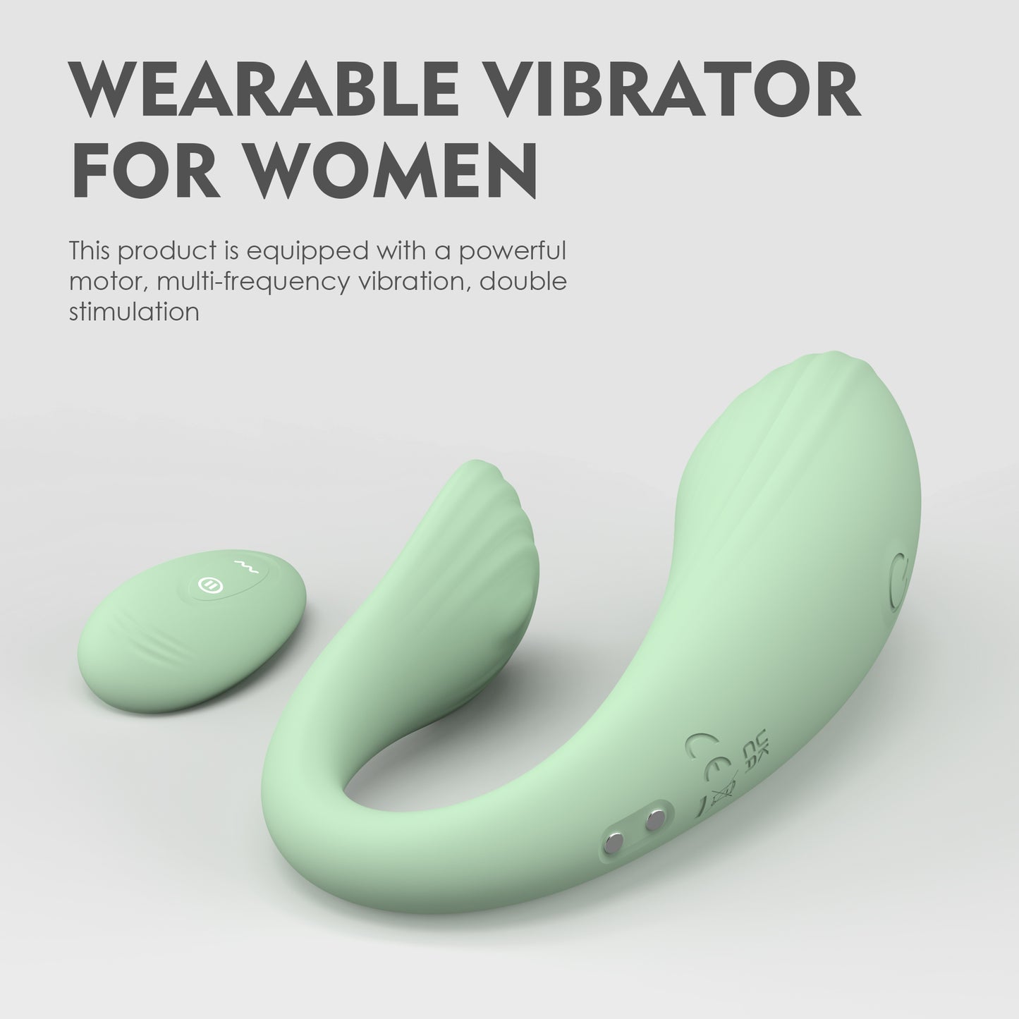 Doris-OEM Remote Control C Shape Couple Egg Vibrator-Matcha