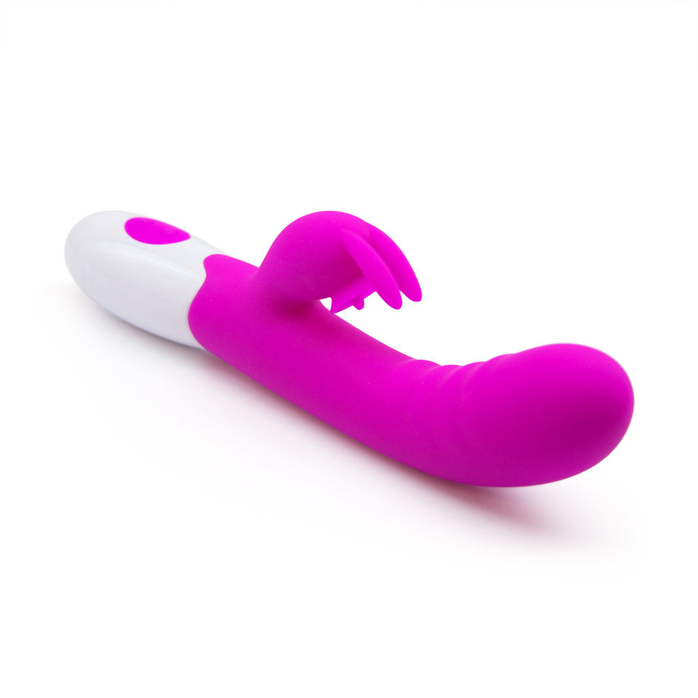 Dual pleaser Rabbit vibrator with licking stimulator