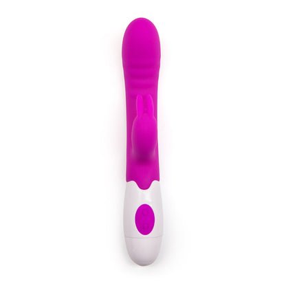 Dual pleaser Rabbit vibrator with licking stimulator