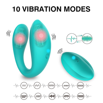 HELEN-10 Frequency U Shape Remote Control Double Vibrating Vagina Vibrators