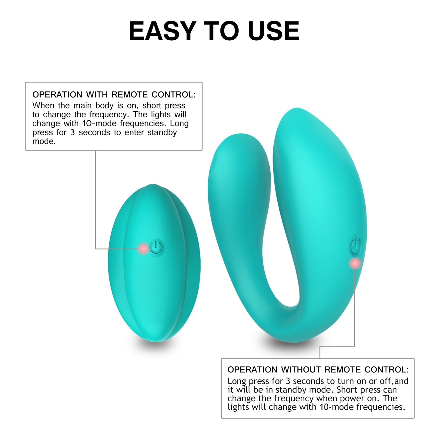 HELEN-10 Frequency U Shape Remote Control Double Vibrating Vagina Vibrators