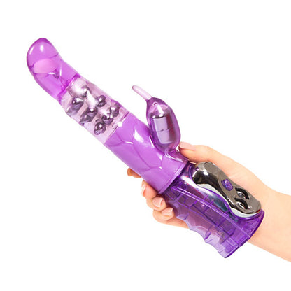 Lilac rabbit G Rabbit vibrator with rotating beads