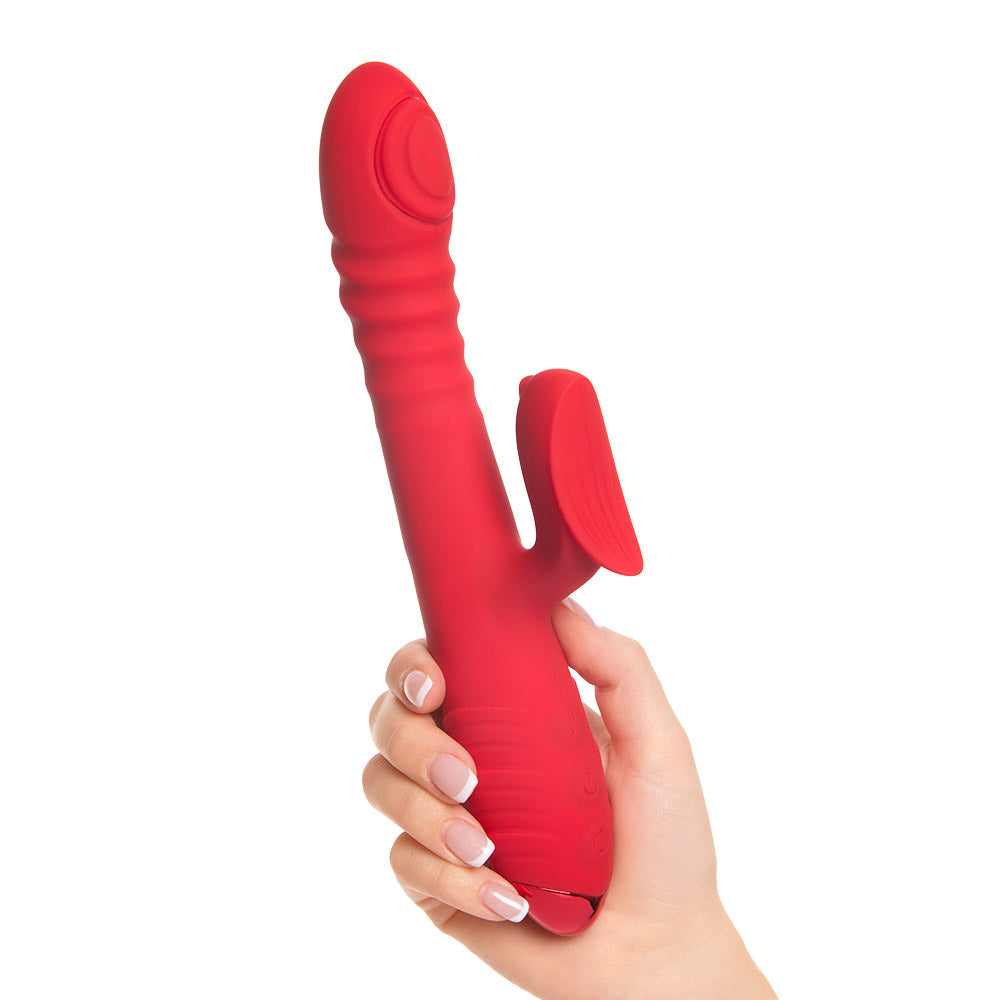 Dual glow Rechargeable thrusting rabbit vibrator