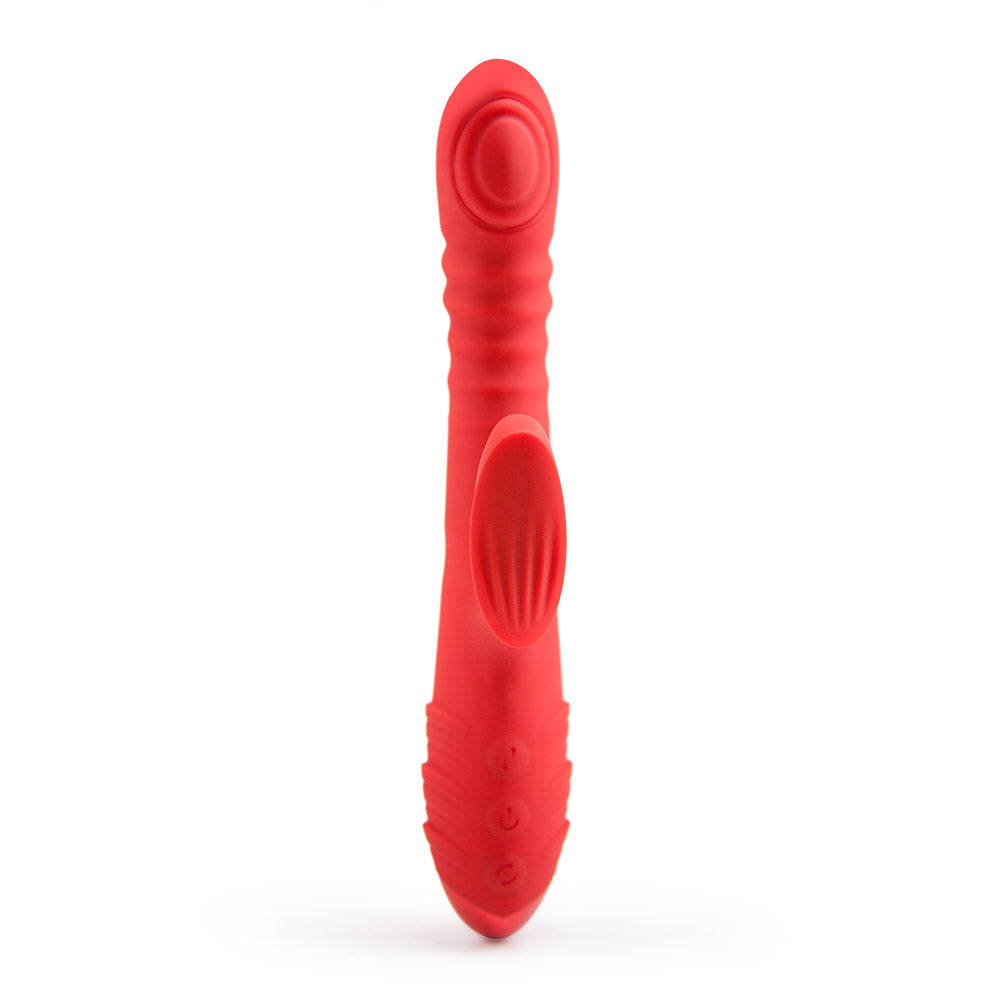 Dual glow Rechargeable thrusting rabbit vibrator