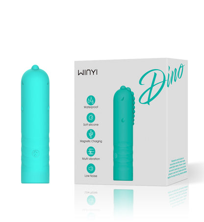 DINO- Waterproof Clitoris Stimulator Dinosaur Shape Rechargeable 10 Frequencies Vibration Mini Pocket Vagina Bullet Vibrator