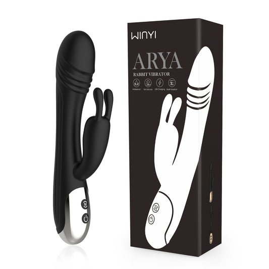 ARYA-Silicone G-spot Rabbit Vibrator Black