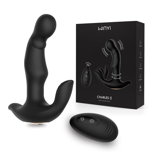 CHARLES II-Couple Sex Toys Rechargeable Remote Anal Vibrator Butt Plug Prostate Massage