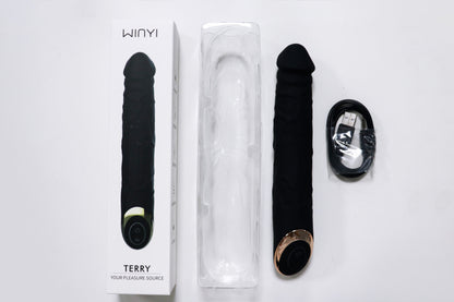 TERRY- Wholesale Adult Sex Toy 10 Mode Black G Spot Silicone Dildo Vibrator For Women