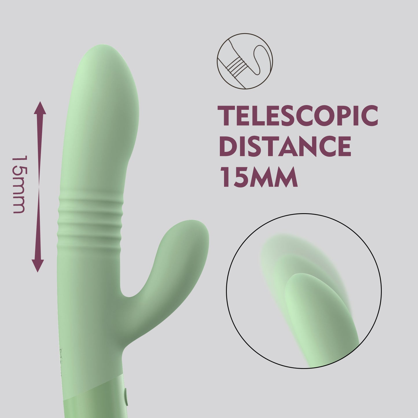 Hailey-New Double Head Telescopic Thrusting Vibrator Rabbit Vibrator