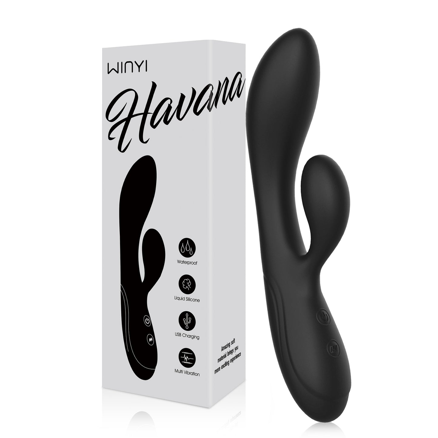 Wholesale Adult Sexual Dual Vibration Liquid Silicone 10 Mode Rabbit Vibrator Black