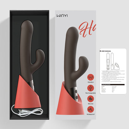 Hannah-Dual Vibrators 2022 Wholesale Double Head Av Wand Vibrator Sex Toy For Women with Charger Base