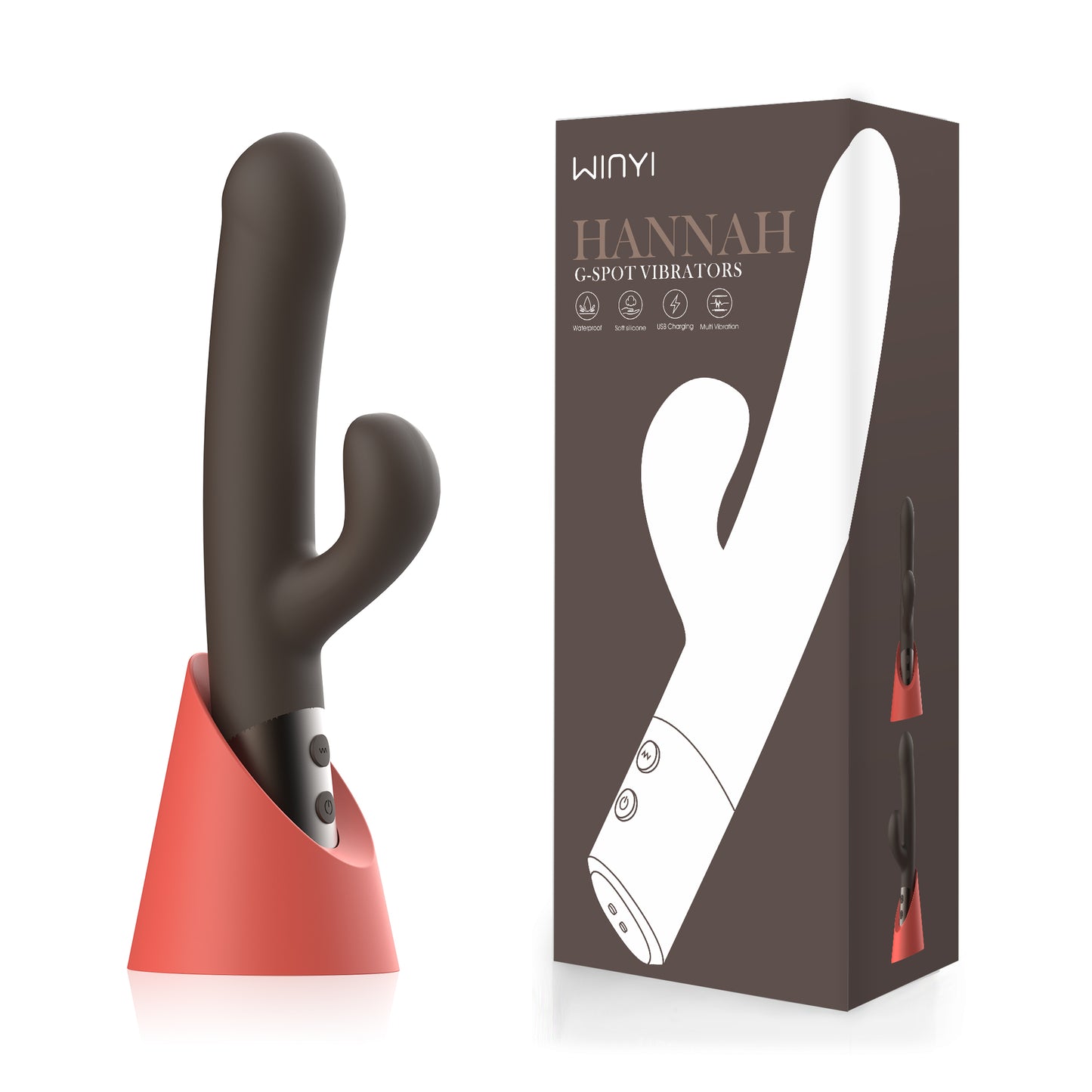 Hannah-Dual Vibrators 2022 Wholesale Double Head Av Wand Vibrator Sex Toy For Women with Charger Base