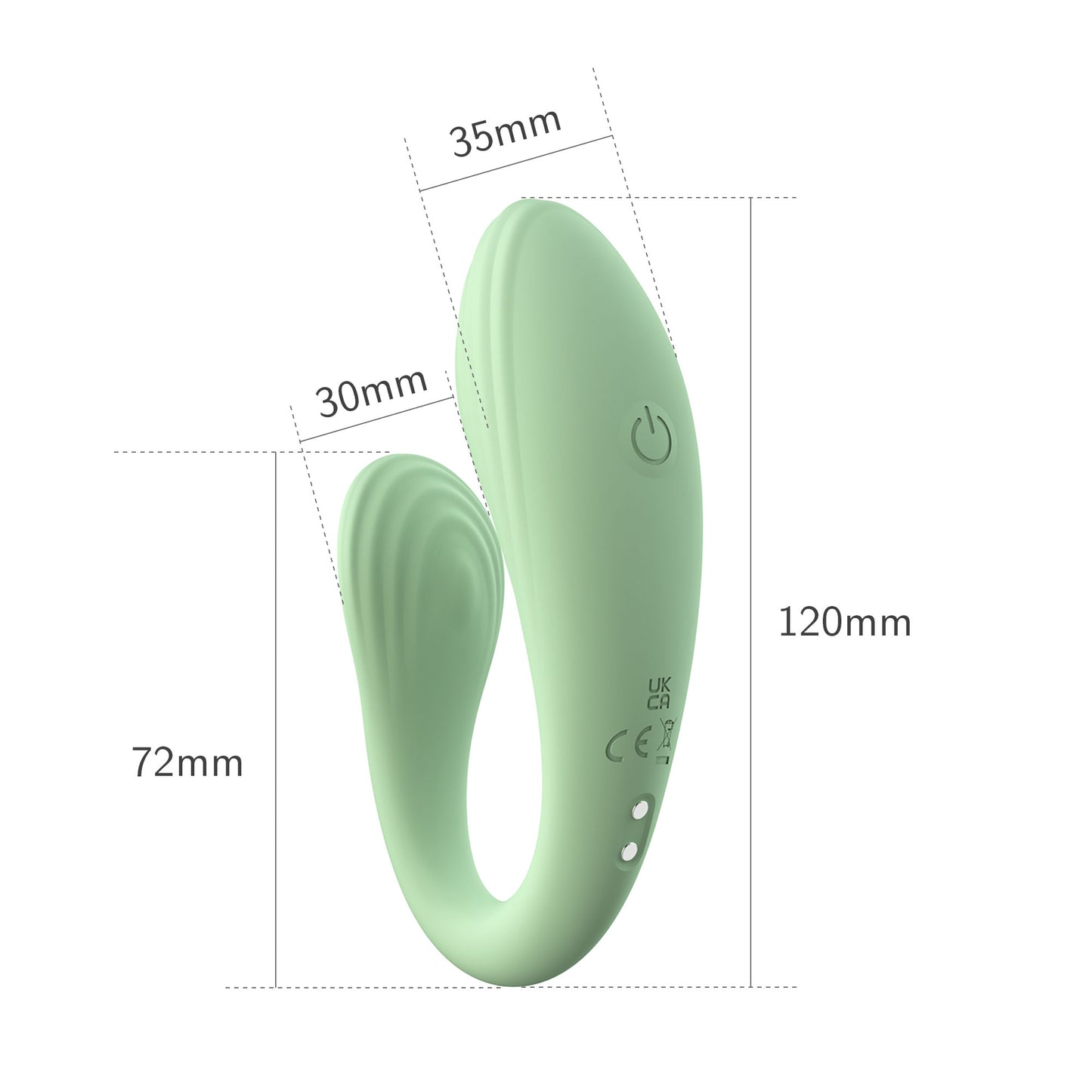 Doris-OEM Remote Control C Shape Couple Egg Vibrator-Matcha