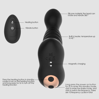 New Anal Sex Toy Slap 10 Mode Remote Rocking Heating Prostate Massager Manufacturer