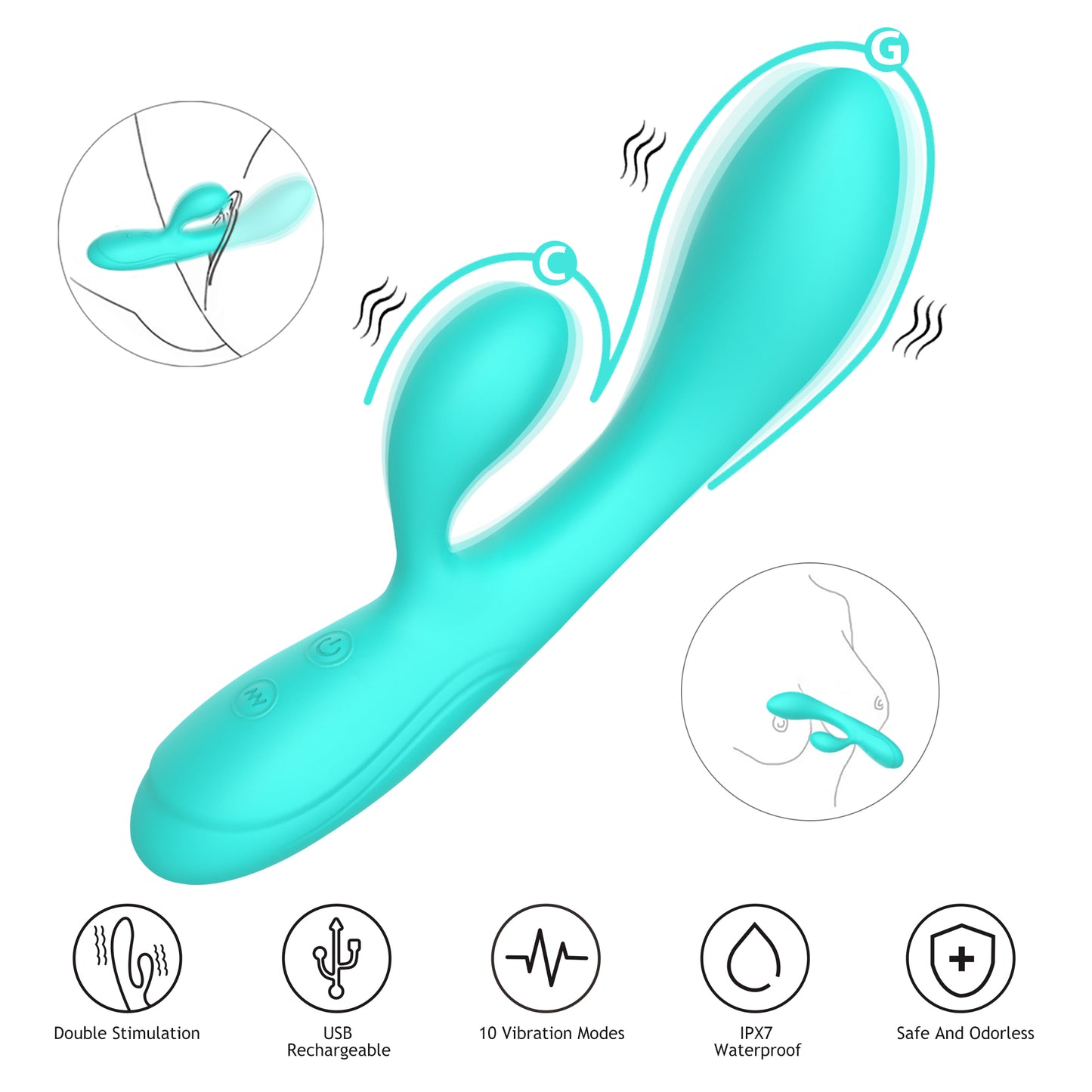 Wholesale Adult Sexual 10 Mode Rabbit Dual Vibrator Sex Toys For Woman Rose