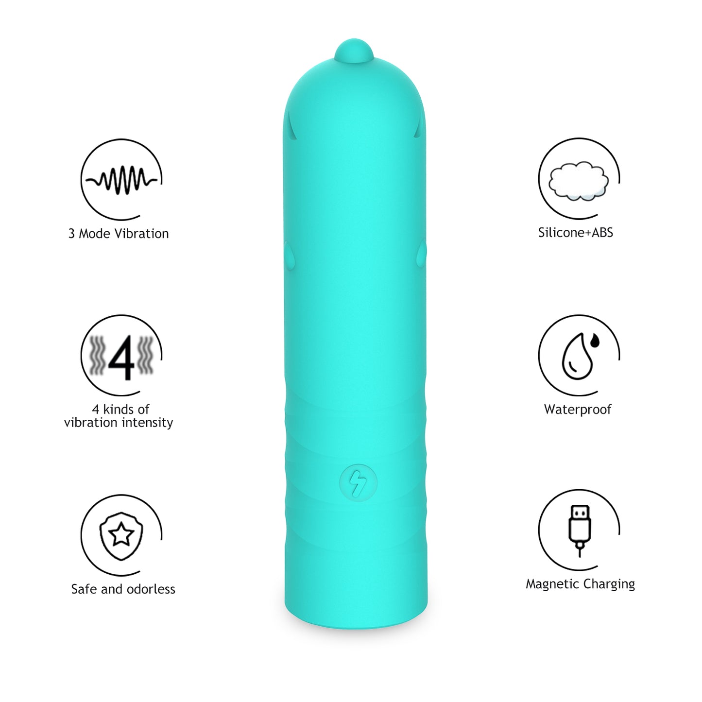 DINO- Waterproof Clitoris Stimulator Dinosaur Shape Rechargeable 10 Frequencies Vibration Mini Pocket Vagina Bullet Vibrator