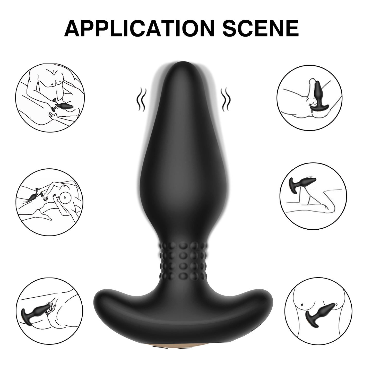 CARL-SexToy Silicone 360 Degree Rotation USB Charging Wireless Remote Anal Plug for Men