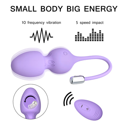 VICTORIA-Sexual Vibrator electromagnetic steel ball impack Kegel Exercises Balls With Remote For Women Men