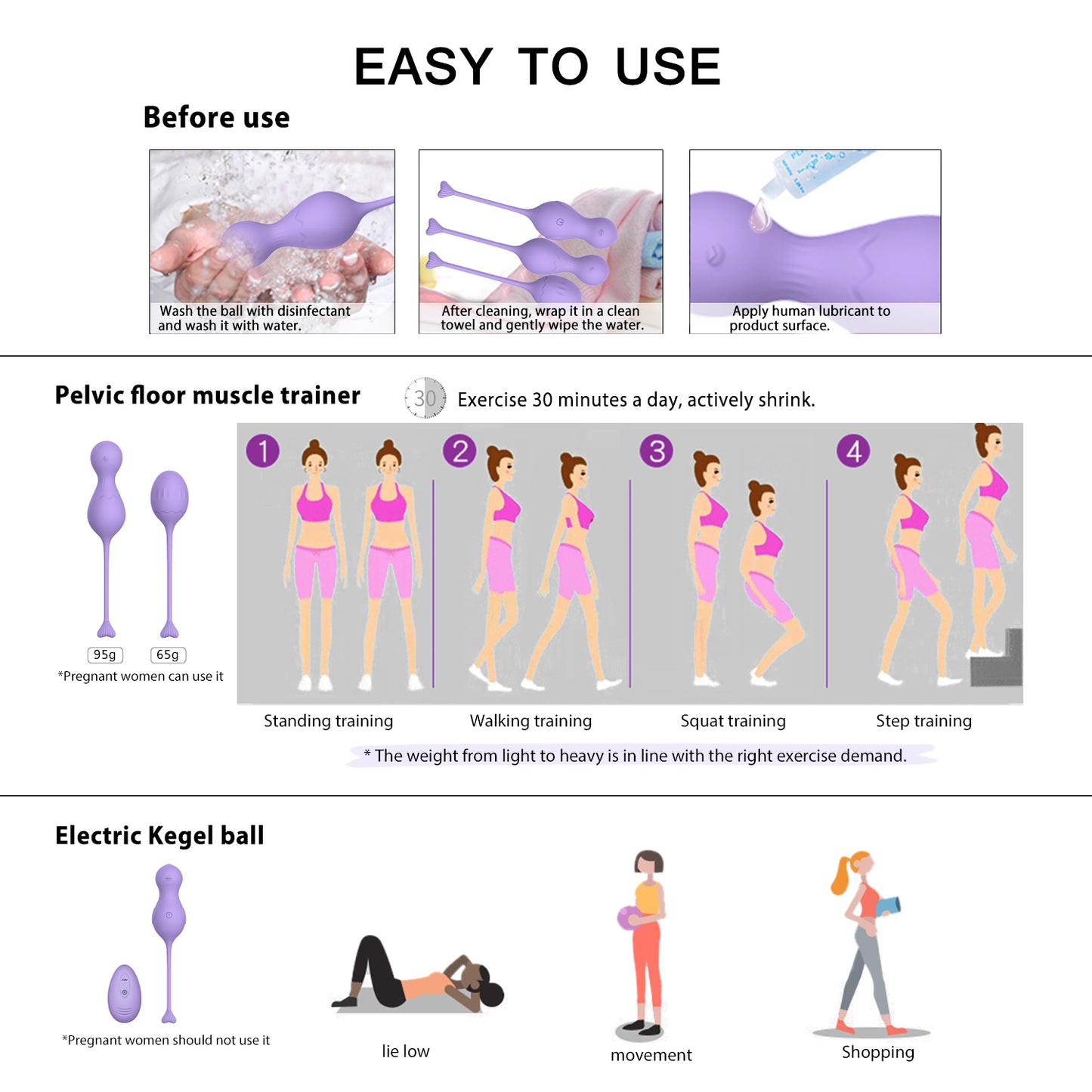 HEIDI-Pelvic Muscle Firming Device Ben Wa Ball Set Kegel Pelvic Floor Exerciser