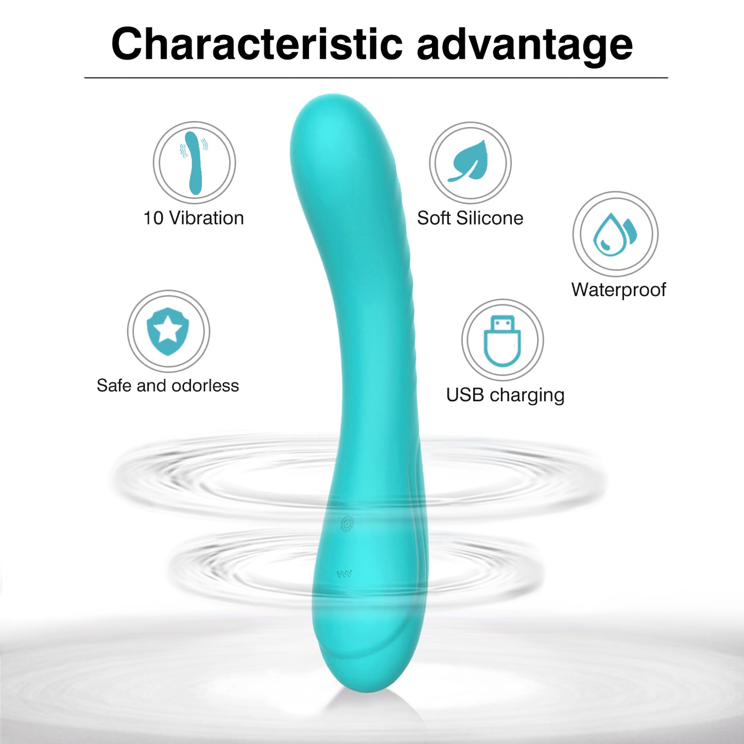 MARINA-liquid Silicone 10 Mode Wireless Usb Wand G Spot Av Vibrator For Women Black