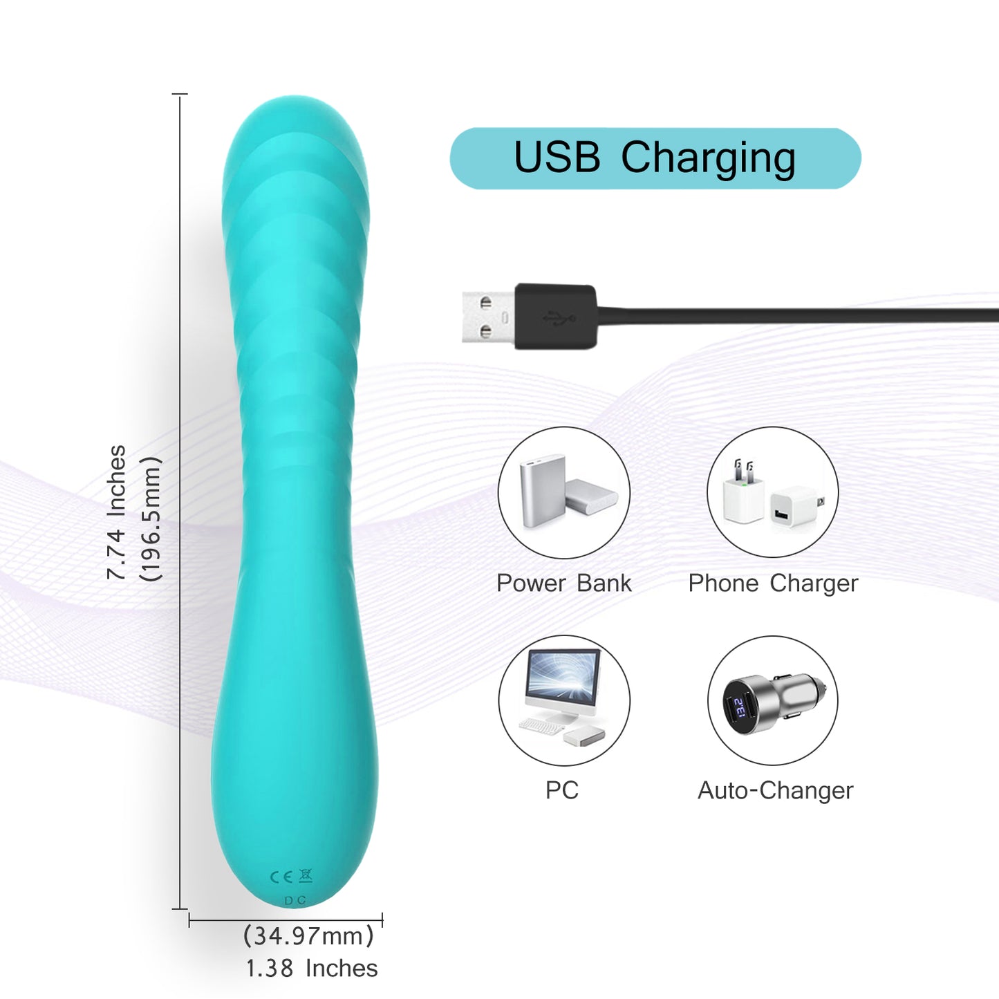 MARINA-liquid Silicone 10 Mode Wireless Usb Wand G Spot Av Vibrator For Women Black