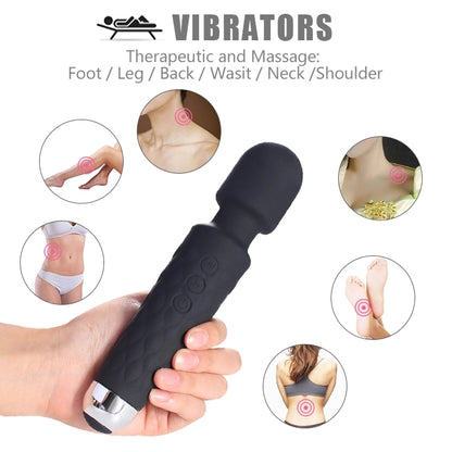 memory setting rechargeable 10 mode Vibrating AV Mini Wand Massage