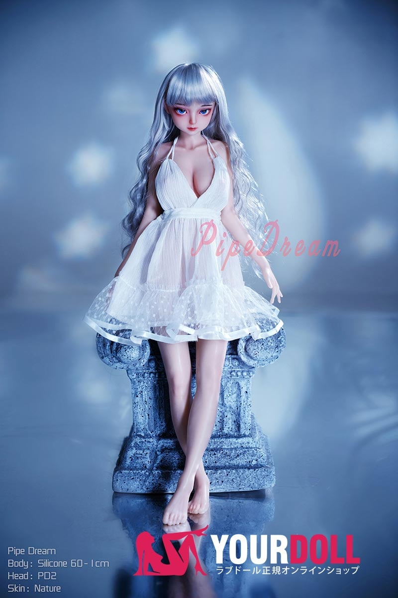 A cup silver hair girl cute normal skin 1 hole usable full silicone doll