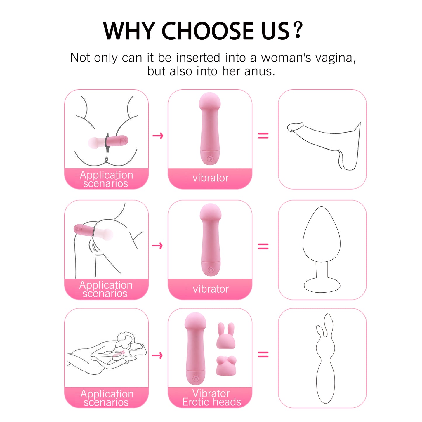 3 Head Electric Sex Vibrator Pussy Vaginal Body Mini Hand Massager For Women