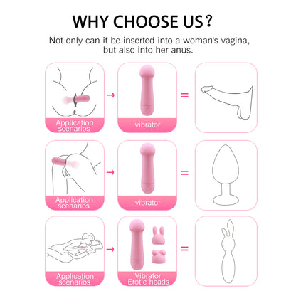 3 Head Electric Sex Vibrator Pussy Vaginal Body Mini Hand Massager For Women