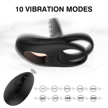 EDWIN-Rechargeable Remote Control Vibrating Cock Ring For Couple Sex Toys