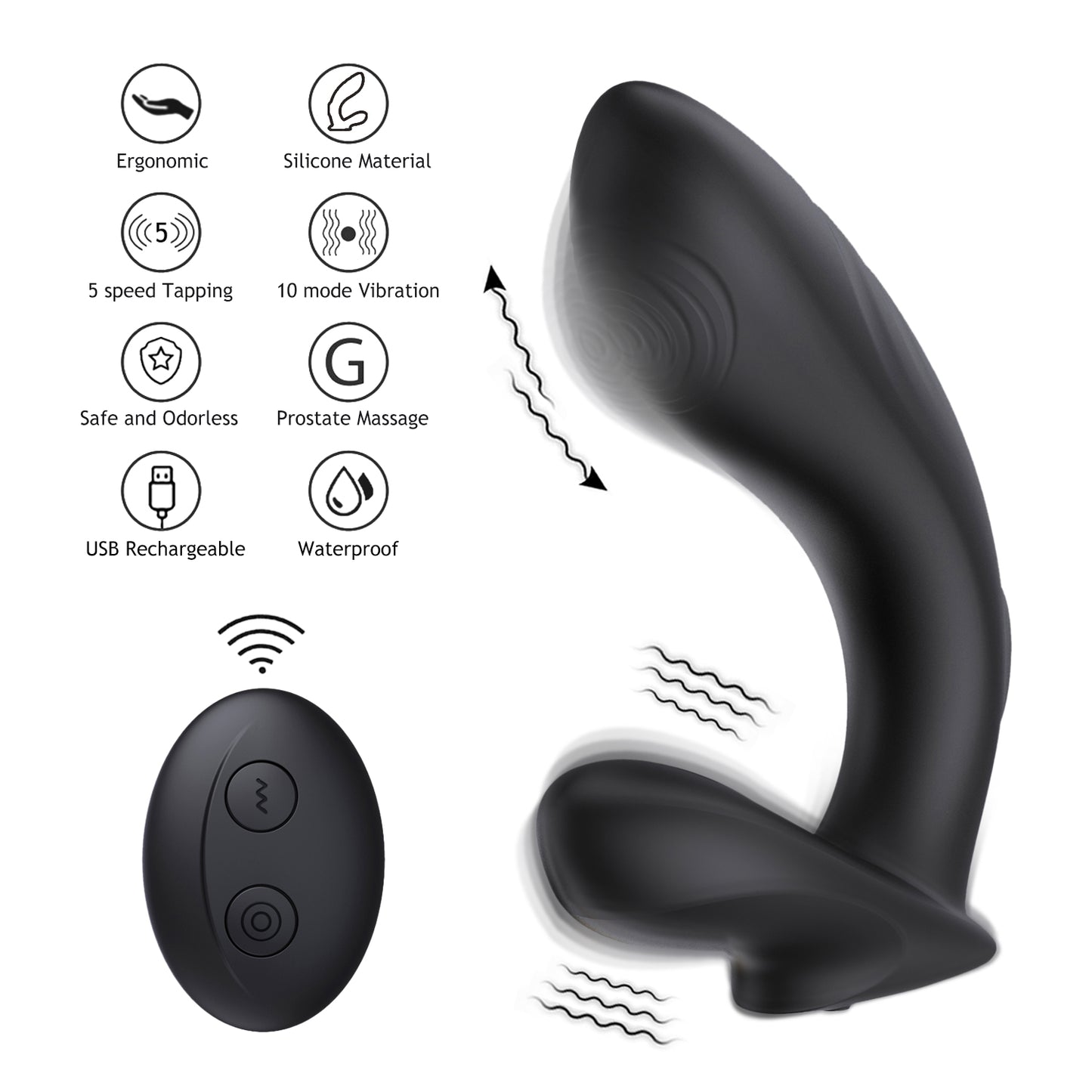 RALF-Silicone Prostate Sex Toy Slapping Anal Butt Plug with Remote For Men