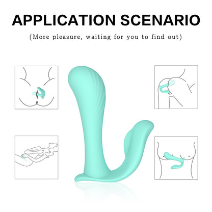 JULIA-10 Speeds Remote Control Adult Sex Toy Double Headed Wearable Dildo Panty Vibrator For Women